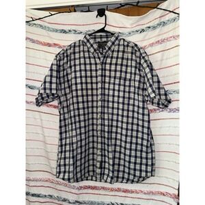 U.S. Expedition USE Large Button Down Plaid Short Sleeve‎ Shirt Men's